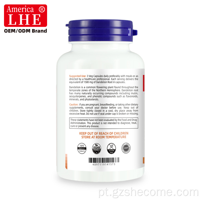 Suplemento Shecome Dandelion apoia a função hepática saudável